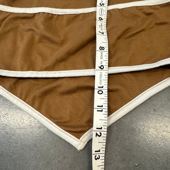 Vintage Y2K Suede Brown Cream Halter Tie Tank Top Small - Picture 4 of 4